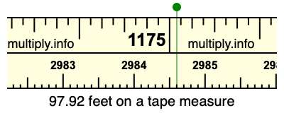 97.92 feet on a tape measure