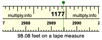 98.08 feet on a tape measure