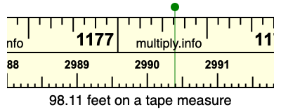 98.11 feet on a tape measure