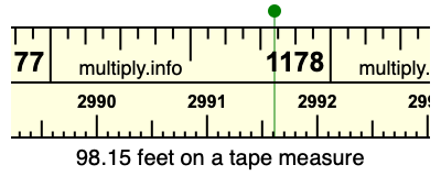 98.15 feet on a tape measure