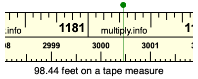 98.44 feet on a tape measure