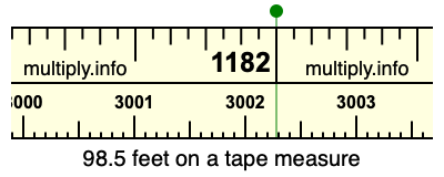 98.5 feet on a tape measure