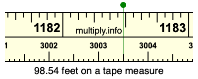 98.54 feet on a tape measure
