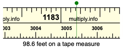 98.6 feet on a tape measure