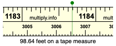 98.64 feet on a tape measure