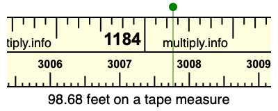 98.68 feet on a tape measure