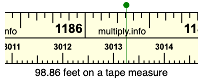 98.86 feet on a tape measure