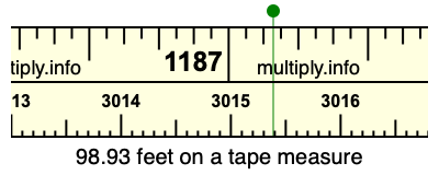 98.93 feet on a tape measure