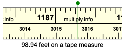 98.94 feet on a tape measure