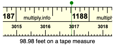 98.98 feet on a tape measure