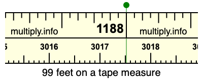99 feet on a tape measure