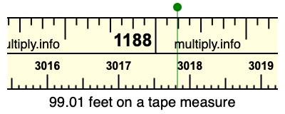 99.01 feet on a tape measure