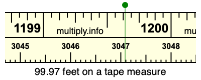 99.97 feet on a tape measure