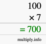 How to calculate 100 times 7 using long multiplication How to calculate 100 times 7 using long multiplication