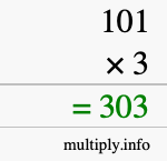 How to calculate 101 times 3 using long multiplication