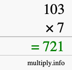 How to calculate 103 times 7 using long multiplication How to calculate 103 times 7 using long multiplication