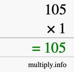 How to calculate 105 times 1 using long multiplication