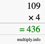 How to calculate 109 times 4 using long multiplication How to calculate 109 times 4 using long multiplication