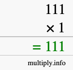 How to calculate 111 times 1 using long multiplication