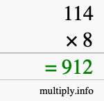 How to calculate 114 times 8 using long multiplication How to calculate 114 times 8 using long multiplication