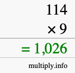 How to calculate 114 times 9 using long multiplication How to calculate 114 times 9 using long multiplication