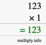 How to calculate 123 times 1 using long multiplication How to calculate 123 times 1 using long multiplication