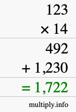 How to calculate 123 times 14 using long multiplication How to calculate 123 times 14 using long multiplication