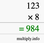 How to calculate 123 times 8 using long multiplication How to calculate 123 times 8 using long multiplication