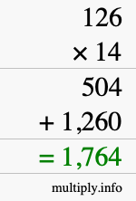 How to calculate 126 times 14 using long multiplication How to calculate 126 times 14 using long multiplication