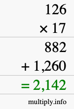 How to calculate 126 times 17 using long multiplication How to calculate 126 times 17 using long multiplication