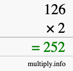 How to calculate 126 times 2 using long multiplication How to calculate 126 times 2 using long multiplication