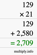 How to calculate 129 times 21 using long multiplication How to calculate 129 times 21 using long multiplication