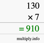 How to calculate 130 times 7 using long multiplication How to calculate 130 times 7 using long multiplication