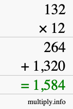 How to calculate 132 times 12 using long multiplication How to calculate 132 times 12 using long multiplication