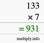 How to calculate 133 times 7 using long multiplication How to calculate 133 times 7 using long multiplication