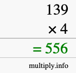 How to calculate 139 times 4 using long multiplication How to calculate 139 times 4 using long multiplication