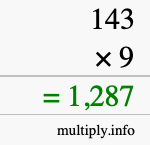 How to calculate 143 times 9 using long multiplication How to calculate 143 times 9 using long multiplication