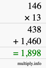 How to calculate 146 times 13 using long multiplication How to calculate 146 times 13 using long multiplication