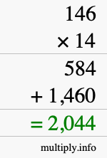 How to calculate 146 times 14 using long multiplication How to calculate 146 times 14 using long multiplication