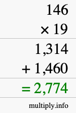 How to calculate 146 times 19 using long multiplication How to calculate 146 times 19 using long multiplication