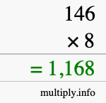 How to calculate 146 times 8 using long multiplication How to calculate 146 times 8 using long multiplication