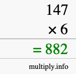 How to calculate 147 times 6 using long multiplication How to calculate 147 times 6 using long multiplication