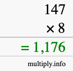 How to calculate 147 times 8 using long multiplication How to calculate 147 times 8 using long multiplication