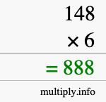 How to calculate 148 times 6 using long multiplication How to calculate 148 times 6 using long multiplication