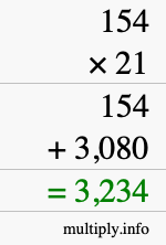 How to calculate 154 times 21 using long multiplication How to calculate 154 times 21 using long multiplication