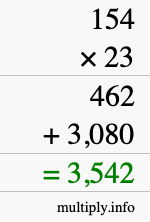 How to calculate 154 times 23 using long multiplication How to calculate 154 times 23 using long multiplication