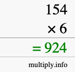 How to calculate 154 times 6 using long multiplication How to calculate 154 times 6 using long multiplication