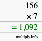 How to calculate 156 times 7 using long multiplication How to calculate 156 times 7 using long multiplication