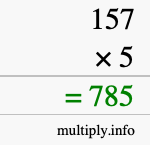 How to calculate 157 times 5 using long multiplication How to calculate 157 times 5 using long multiplication
