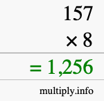 How to calculate 157 times 8 using long multiplication How to calculate 157 times 8 using long multiplication